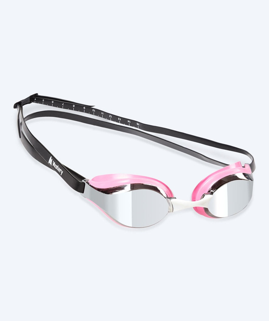 Watery Elite Schwimmbrillen - Poseidon Mirror - Rosa/Silber