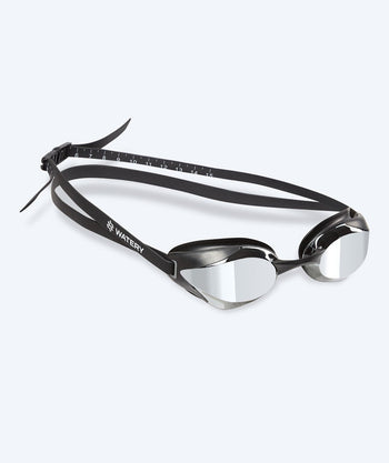 Watery Elite Schwimmbrillen - Poseidon Ultra Mirror - Schwarz/Silber