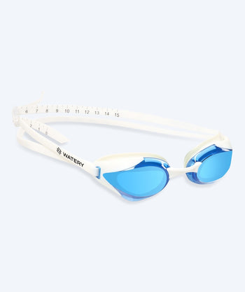 Watery Elite Schwimmbrillen - Poseidon Ultra Mirror - Weiß/Blau