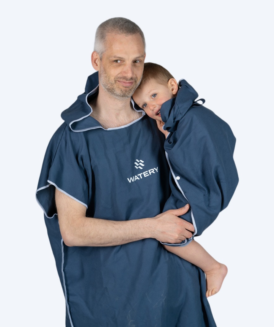 Watery Badeponcho für Erwachsene - Mikrofaser - Donkerblau