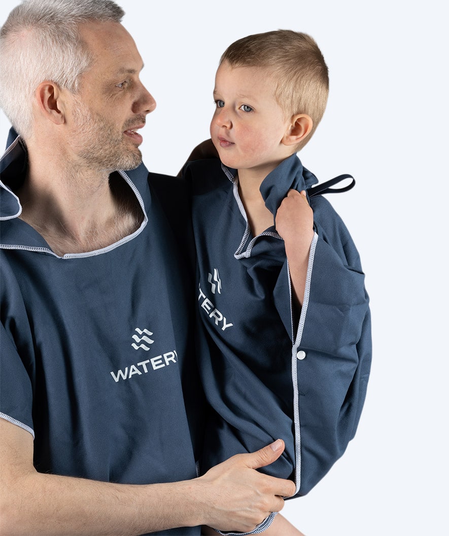 Watery Badeponcho für Kinder (1-6) - Mikrofaser - Donkerblau