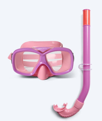 Watery Combo Schnorchelset für Junioren (8-15) - Misu - Hellrosa/Lila