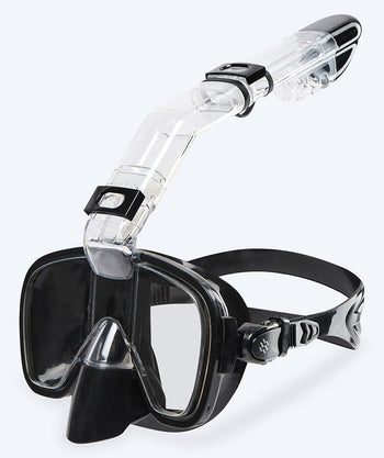 Watery Vollgesichtsmaske zum Schnorcheln für Kinder - Pearl - Schwarz
