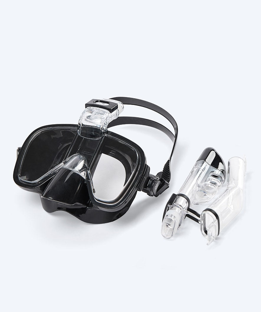 Watery Vollgesichtsmaske zum Schnorcheln für Kinder - Pearl - Schwarz