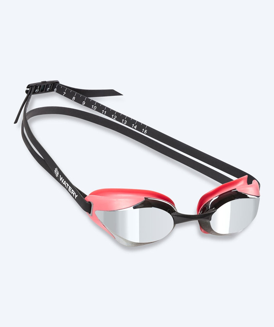 Watery Elite Schwimmbrillen - Poseidon Ultra Mirror - Rosa/Silber
