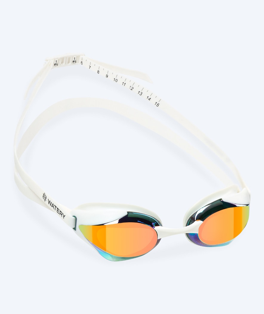 Watery Elite Schwimmbrillen - Poseidon Ultra Mirror - Weiß/Gold