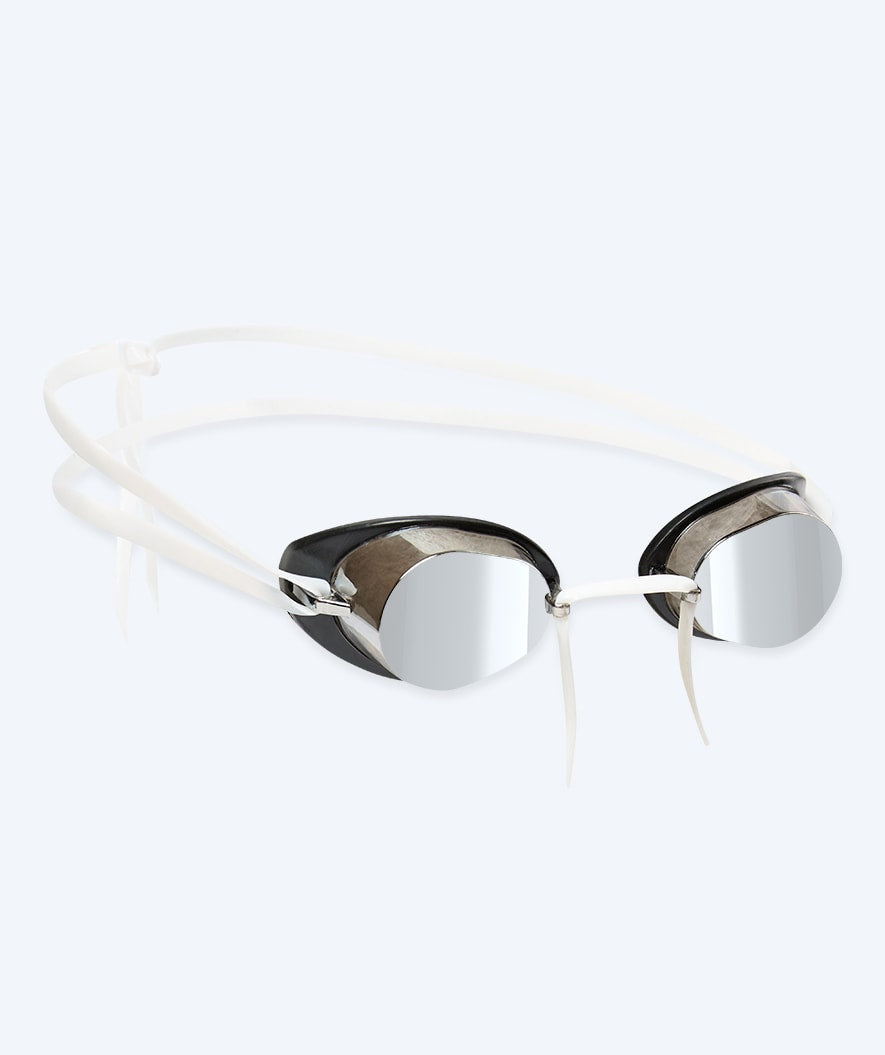 Watery Schwimmbrille - Proflex Swedish Mirror - Weiß/Silber