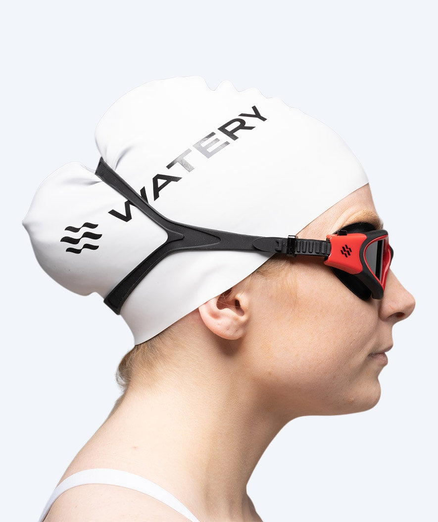 Watery Schwimmbrille für Freizeitschwimmer - Raven Active - Schwarz/Rot 1.0