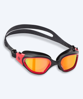 Watery Schwimmbrille für Freizeitschwimmer - Raven Mirror - Schwarz/Rot