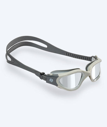 Watery Schwimmbrille für Freizeitschwimmer - Raven Mirror - Dunkelgrau/Silber