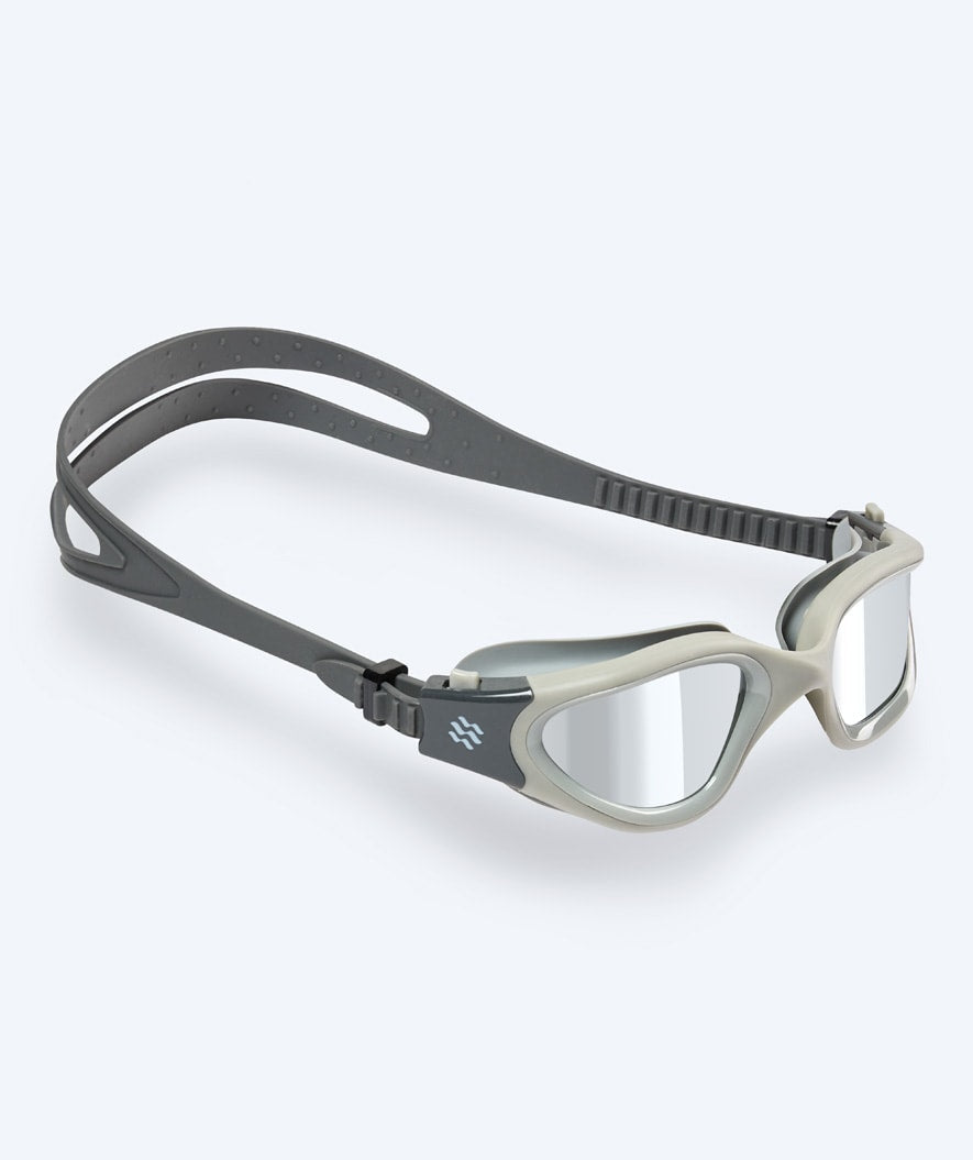Watery Schwimmbrille für Freizeitschwimmer - Raven Mirror - Dunkelgrau/Silber