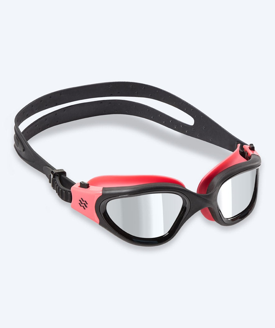 Watery Schwimmbrille für Freizeitschwimmer - Raven Mirror - Rosa/Silber