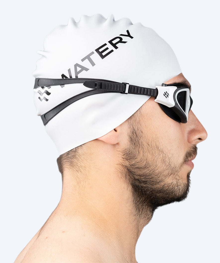 Watery Schwimmbrille für Freizeitschwimmer - Raven Mirror - Schwarz/Weiß