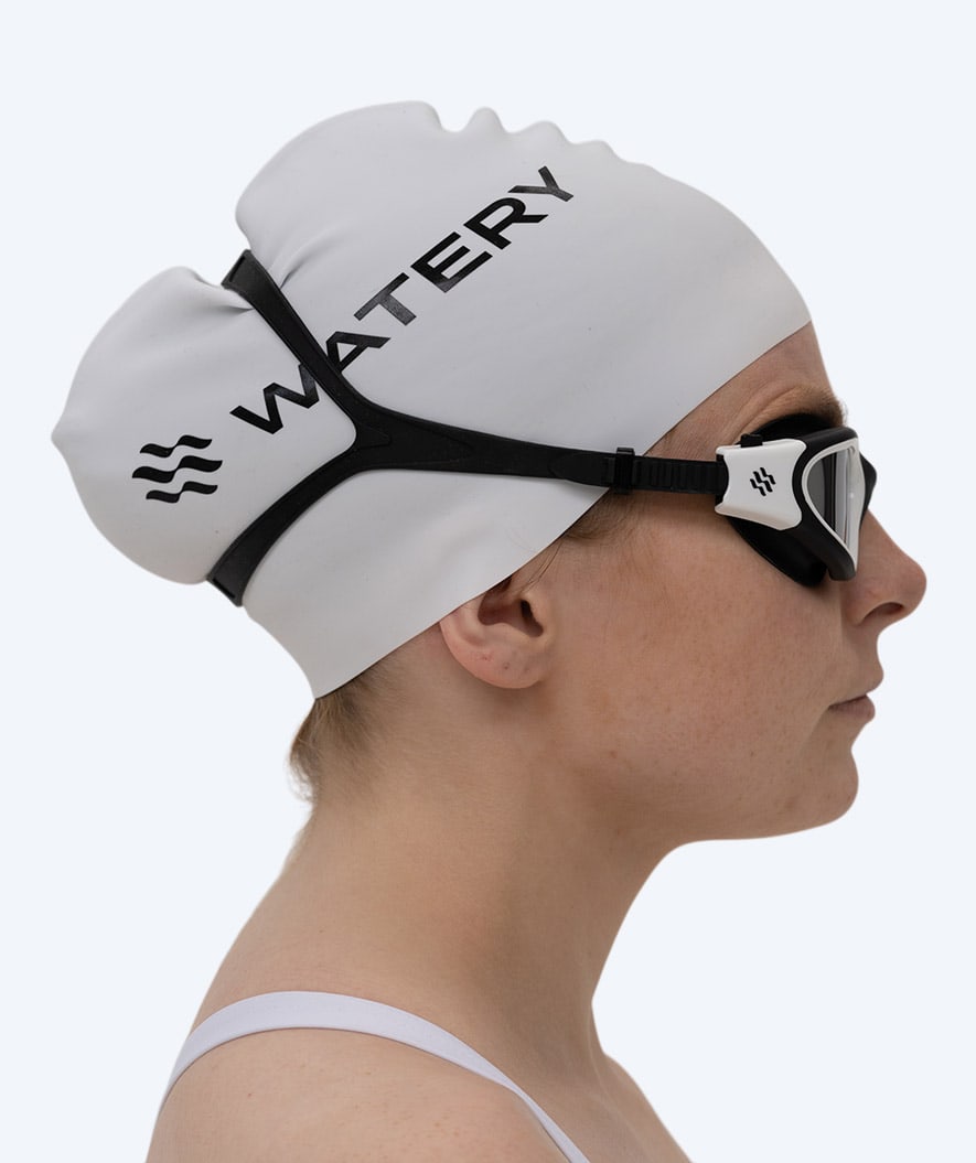Watery Schwimmbrille für Freizeitschwimmer - Raven Mirror - Schwarz/Weiß