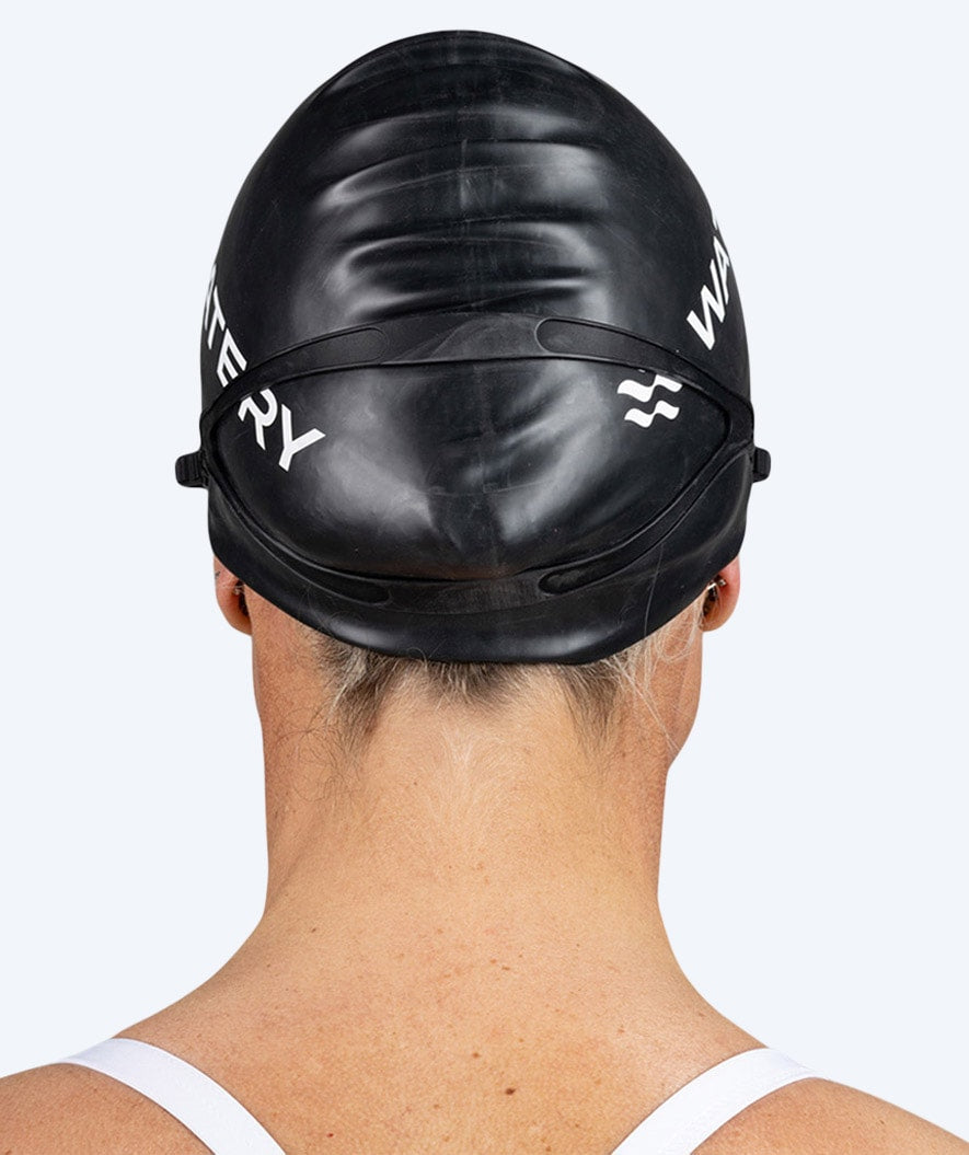 Watery Badekappe für langes Haar - Signature - Schwarz