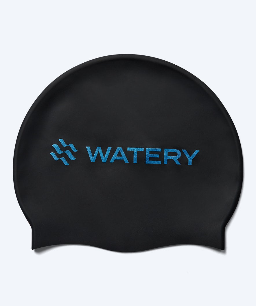 Watery Badekappe - Signature Metallic - Schwarz/Blau
