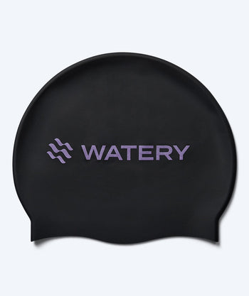 Watery Badekappe - Signature Metallic - Schwarz/lila