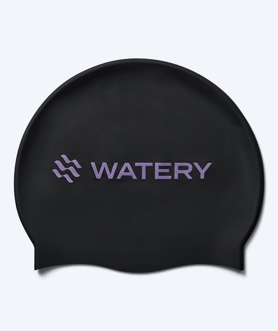 Watery Badekappe - Signature Metallic - Schwarz/Lila