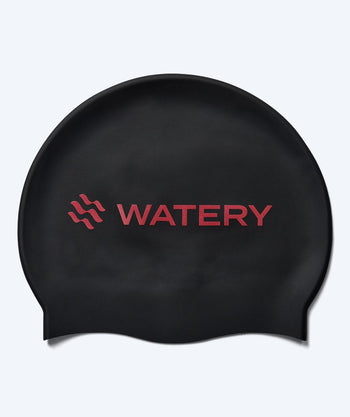 Watery Badekappe - Signature Metallic - Schwarz/rot