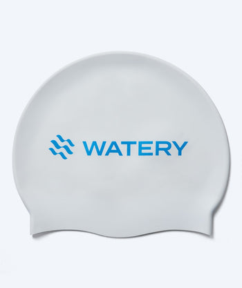 Watery Badekappe - Signature Metallic - Weiß/blau