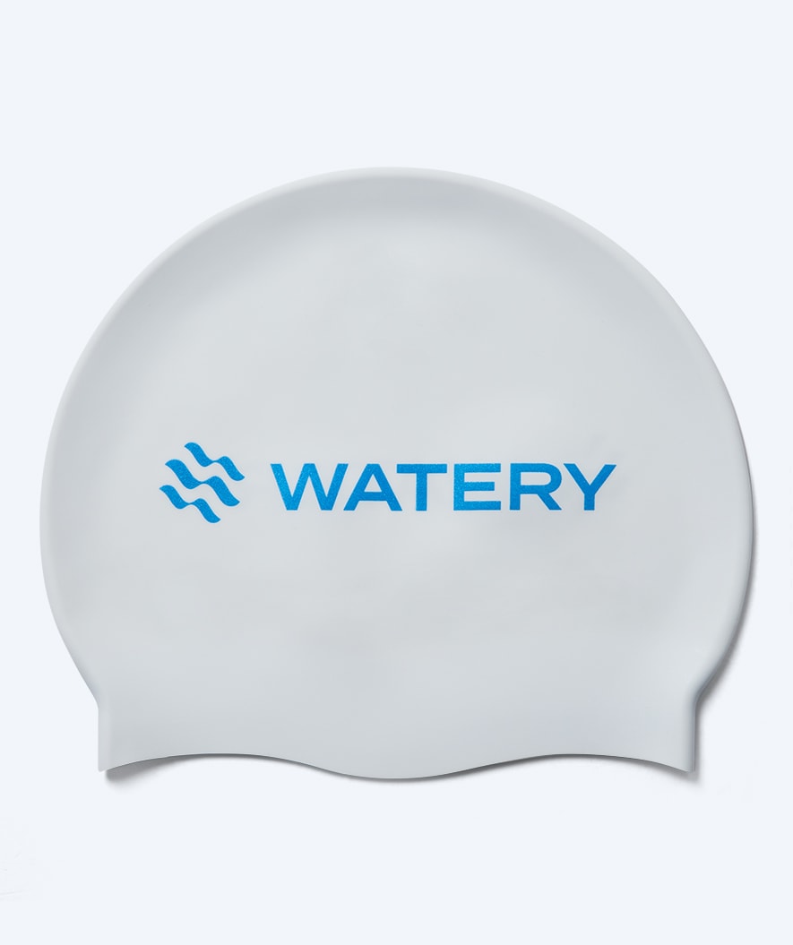 Watery Badekappe - Signature Metallic - Weiß/Blau