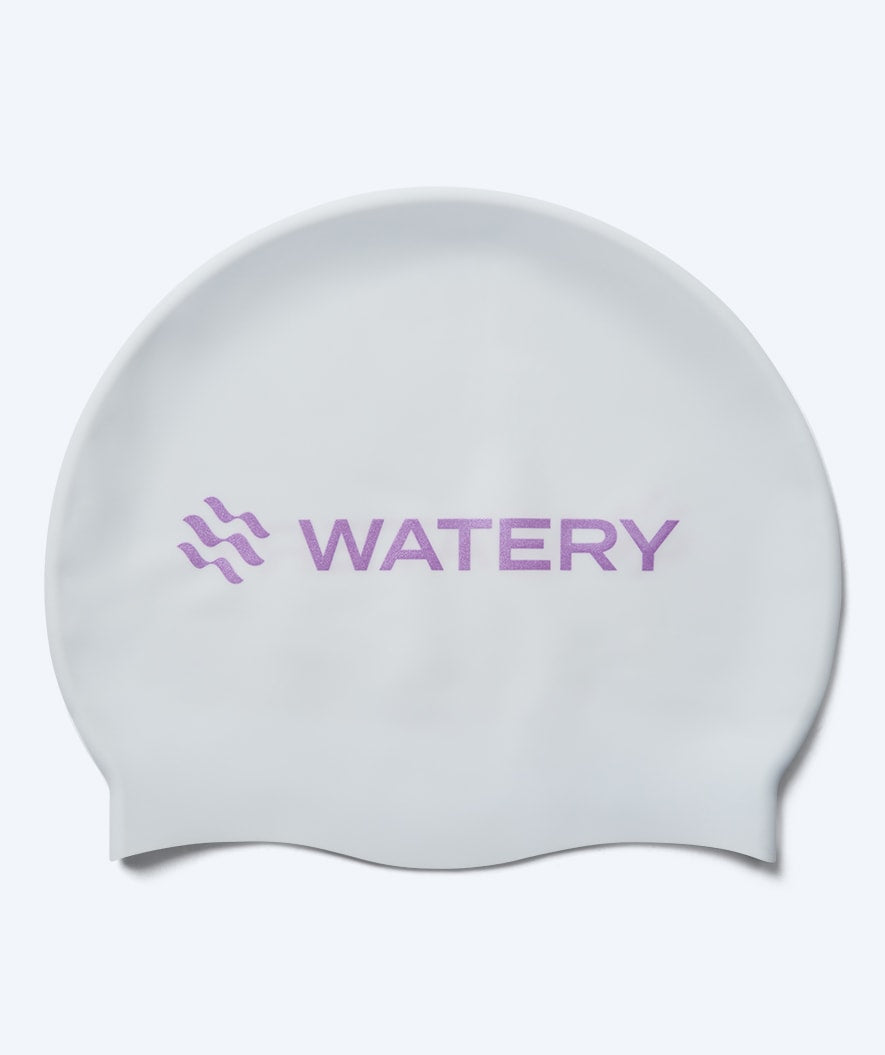 Watery Badekappe - Signature Metallic - Weiß/Lila