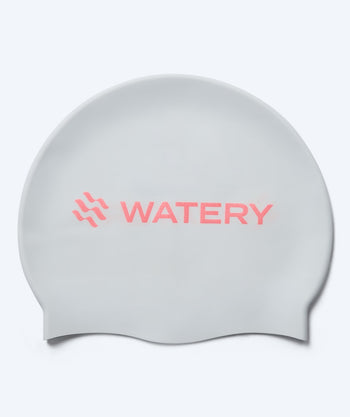 Watery Badekappe - Signature Metallic - Weiß/Hellrosa