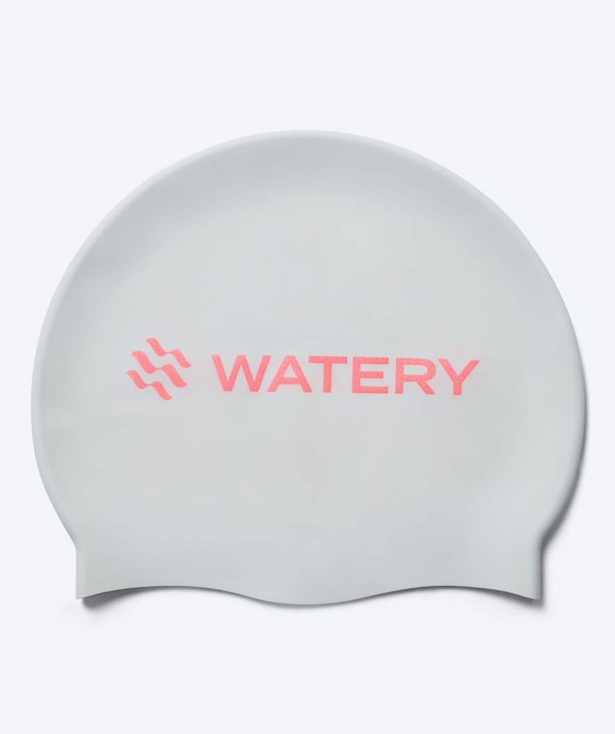 Watery Badekappe - Signature Metallic - Weiß/Hellrosa