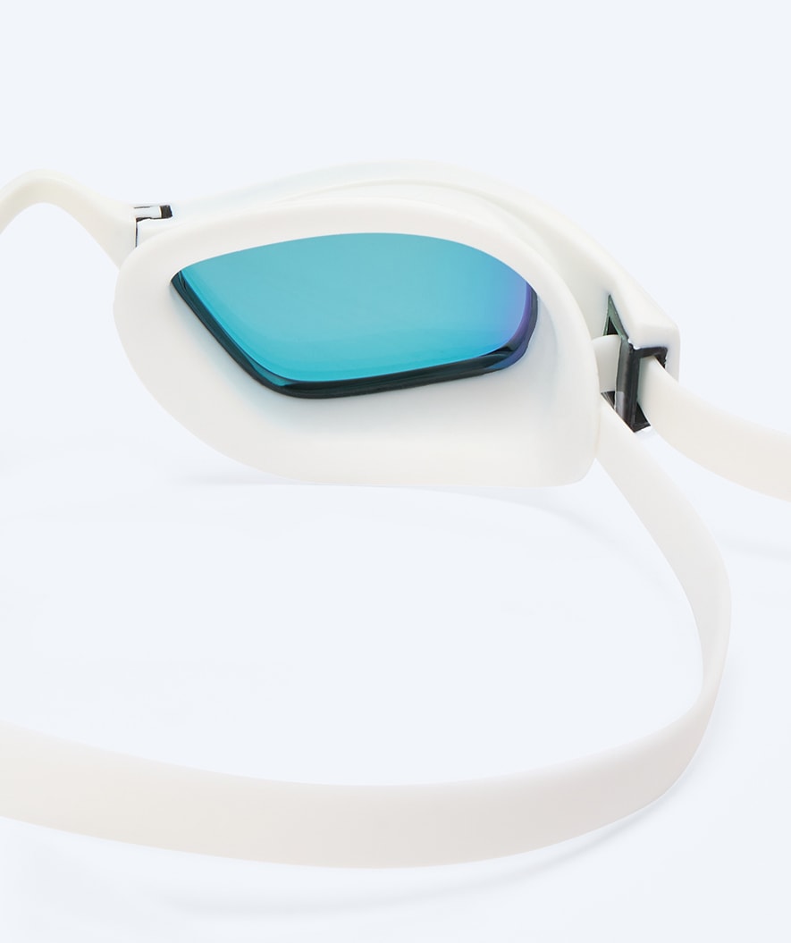 Watery Elite Schwimmbrillen - Storm Racer Mirror - Weiß/Gold