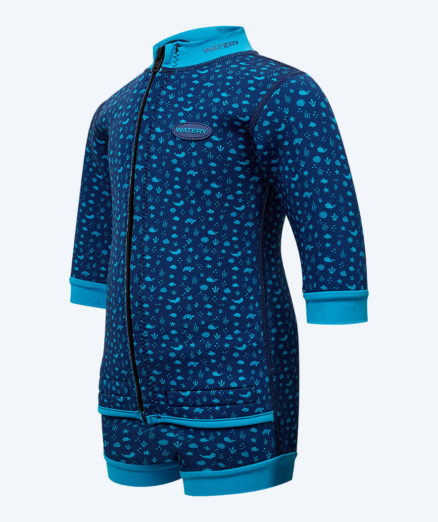 Watery Neoprenanzug für Babys - Tropical Wrap'n Nappy - Atlantic Blue
