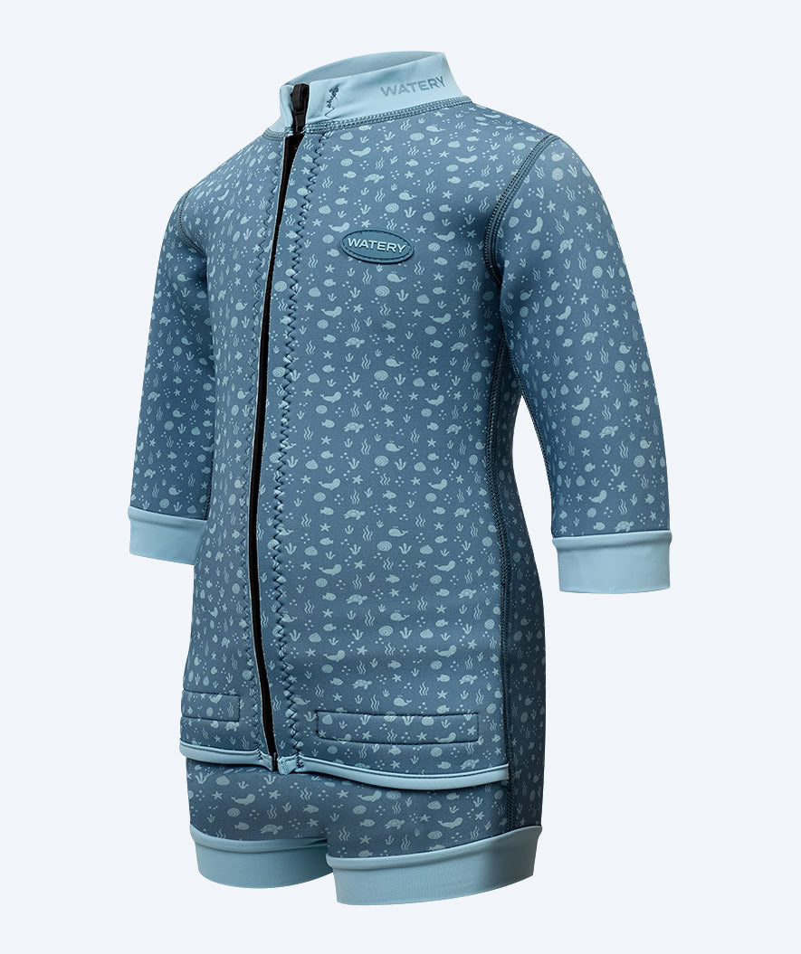 Watery Neoprenanzug für Babys - Tropical Wrap'n Nappy - Hellblau