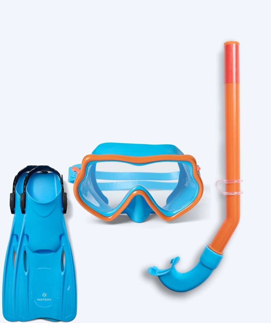 Watery Schnorchelset für Kinder (4-10) - Pulina/Fleetwood - Orange/Blau
