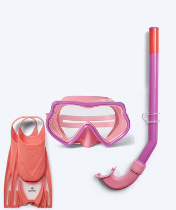 Watery Schnorchelset für Kinder (4-10) - Pulina/Bimasha - Hellrosa/Hellrosa