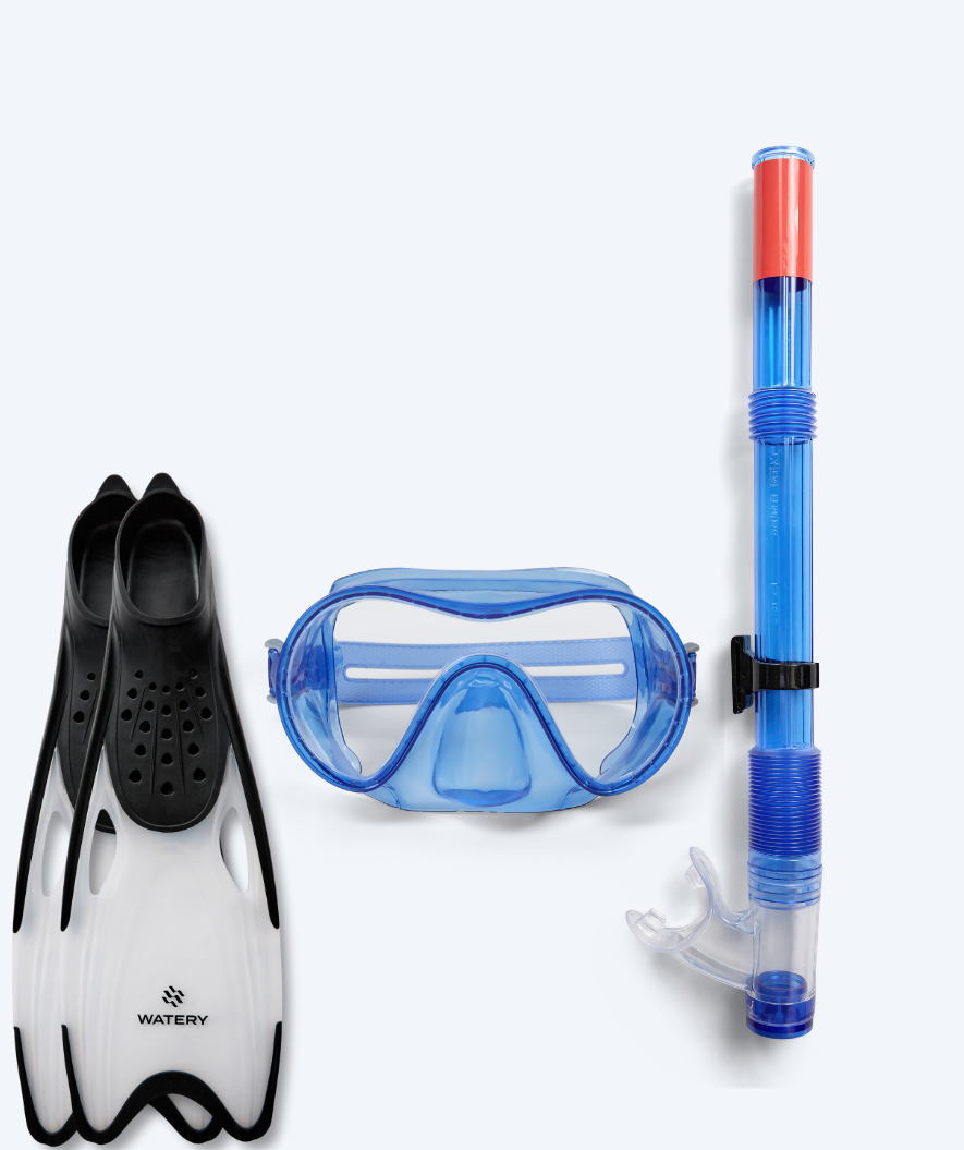 Watery Schnorchelset für Kinder (8-15) - Jubal/Rilian - Blau/Schwarz