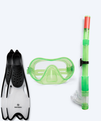 Watery Schnorchelset für Kinder (8-15) - Jubal/Rilian - Grün/Schwarz