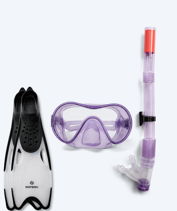 Watery Schnorchelset für Kinder (8-15) - Jubal/Rilian - Lila/Schwarz