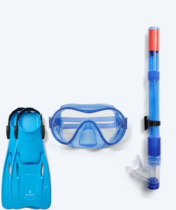 Watery Schnorchelset für Kinder (8-15) - Jubal/Fleetwood - Blau/Blau