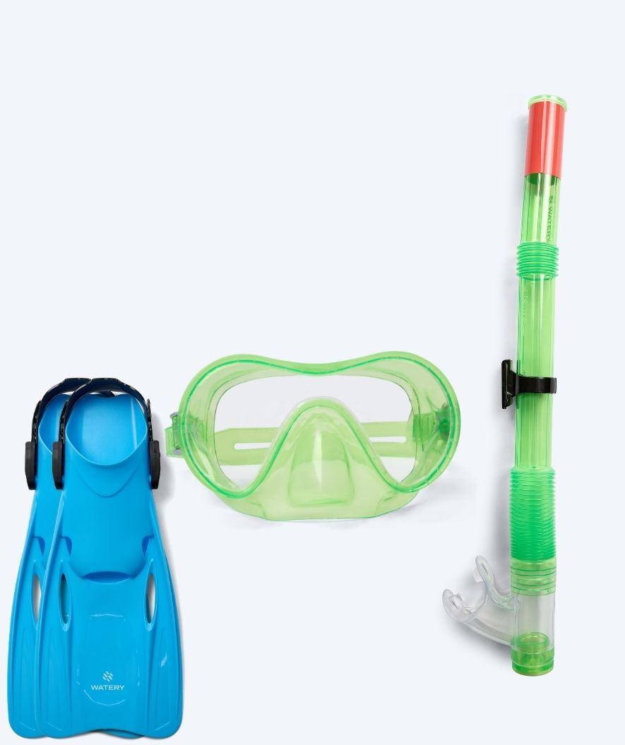 Watery Schnorchelset für Kinder (8-15) - Jubal/Fleetwood - Grün/Blau