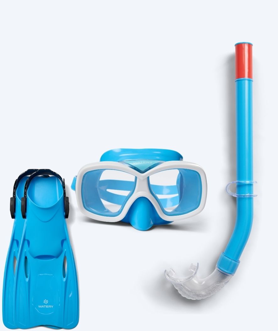 Watery Schnorchelset für Kinder (8-15) - Misu/Fleetwood - Blau/Blau