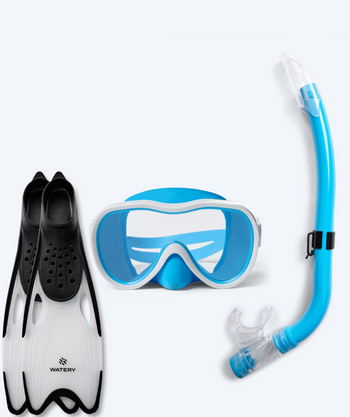 Watery Schnorchelset für Kinder (8-15) - Odine/Rilian - Blau/Schwarz