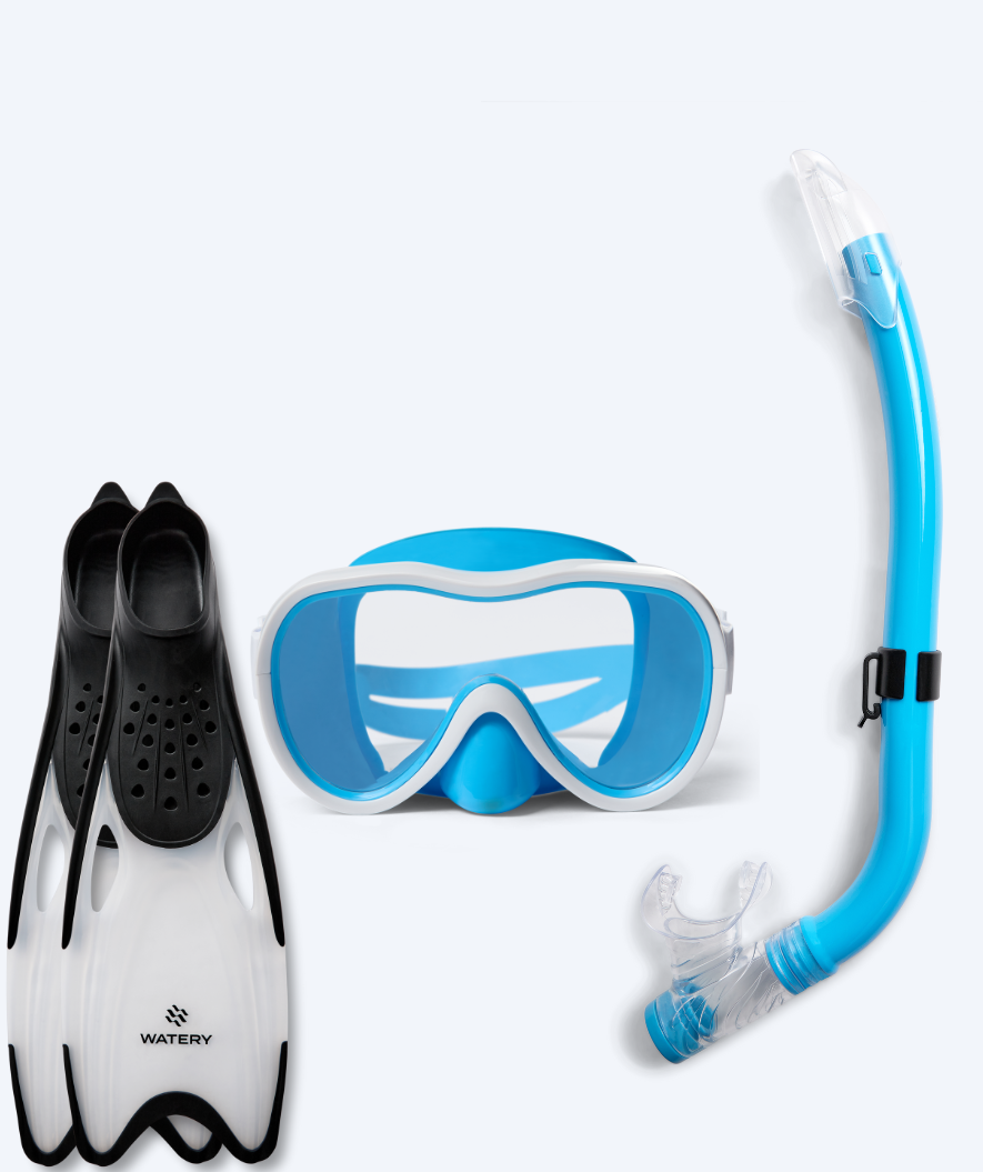 Watery Schnorchelset für Kinder (8-15) - Odine/Rilian - Blau/Schwarz