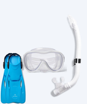 Watery Schnorchelset für Kinder (8-15) - Odine/Fleetwood - Weiß/Blau