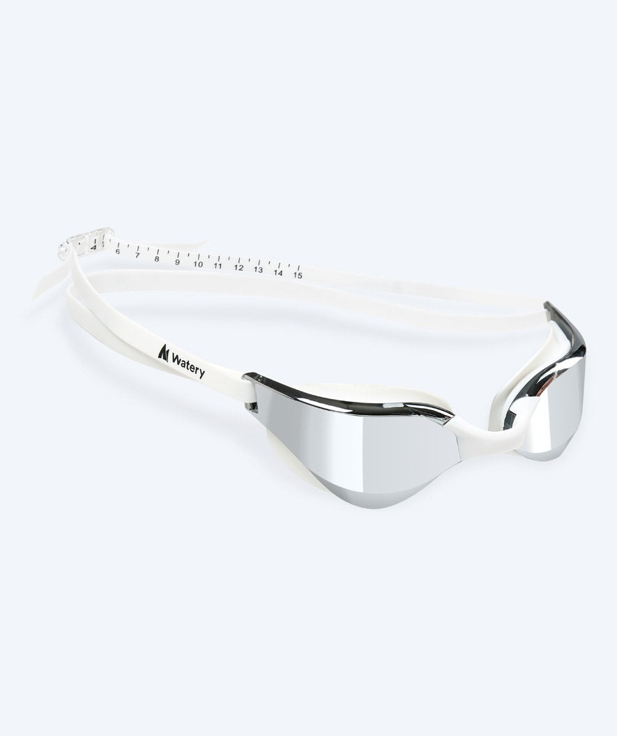 Watery Schwimmbrille - Instinct Mirror - Weiß/Silber