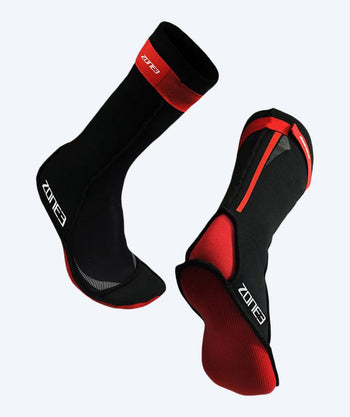 ZONE3 Neoprensocken für Freiwasser - (2mm) - Schwarz/Rot