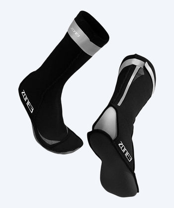 ZONE3 Neoprensocken für Freiwasser - (2mm) - Schwarz/Silber