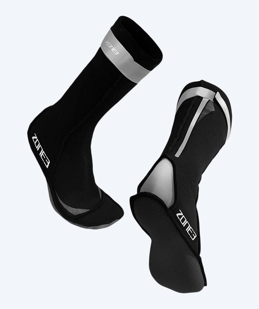 ZONE3 Neoprensocken für Freiwasser - (2mm) - Schwarz/Silber