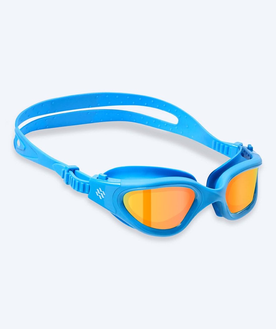 Watery Schwimmbrille für Freizeitschwimmer - Raven Mirror - Hellblau/Gold