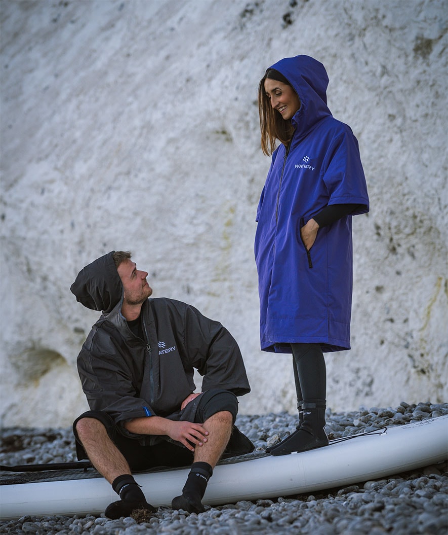 Watery Surf Poncho - Waterproof - Schwarz
